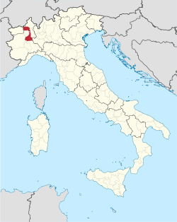 Map of Italy - showing Piedmont