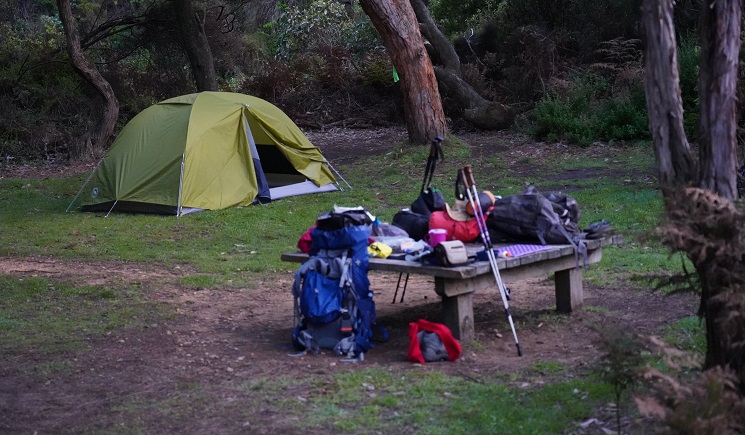 Our campsite at Blanket Bay - Day 1 of Great Ocean Walk