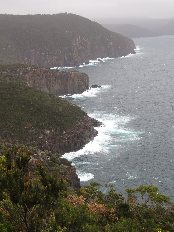Misty views on Cape Hauy, Three Capes Track, Tasmania